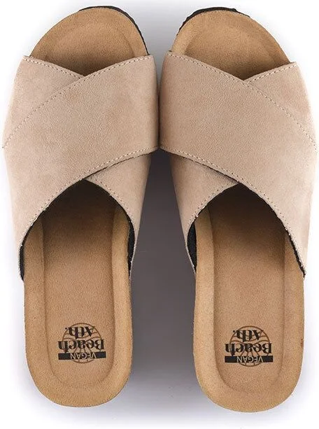 Neutrals Inis - Vegan Wedge Crossover Platform Slider - Natural - Image 4