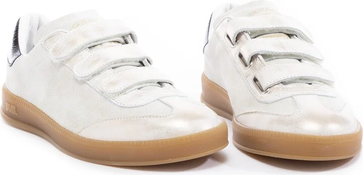 Neutrals Monza Velcro Cream Shine Sneaker - Image 2