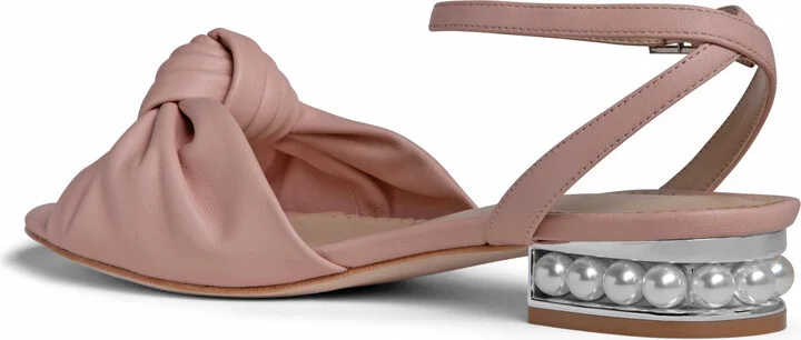 Neutrals / Pink Mina Baby Blush Pink Comfortable Flat Wedding Or Work Leather Sandal - Image 4