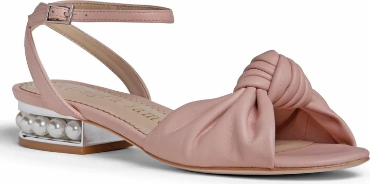 Neutrals / Pink Mina Baby Blush Pink Comfortable Flat Wedding Or Work Leather Sandal