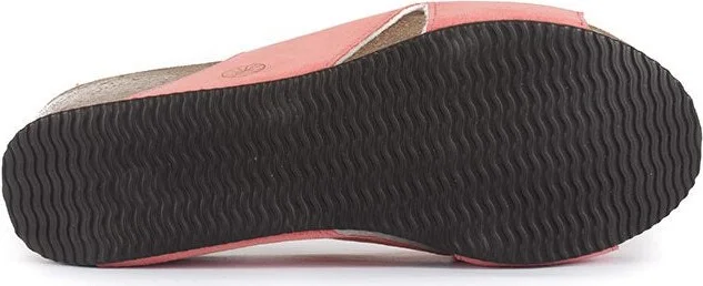 Neutrals / Pink / Purple Inis - Vegan Wedge Crossover Platform Slider - Salmon - Image 5