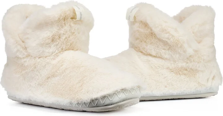 Neutrals / White Harriet - Recycled High Density Faux Fur Slipper Boot - Cream - Image 3