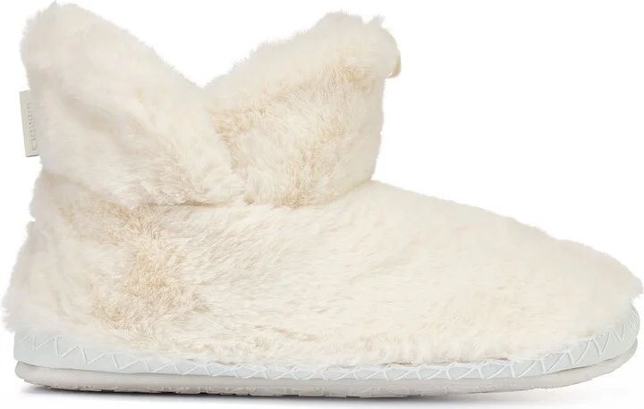 Neutrals / White Harriet - Recycled High Density Faux Fur Slipper Boot - Cream - Image 4