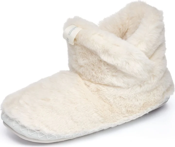 Neutrals / White Harriet - Recycled High Density Faux Fur Slipper Boot - Cream - Image 7