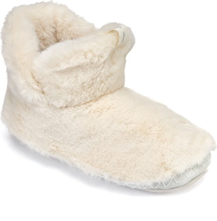 Neutrals / White Harriet - Recycled High Density Faux Fur Slipper Boot - Cream