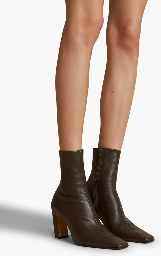 Nevada Stretch High Boot in Dark Brown Nappa Leather - Image 4