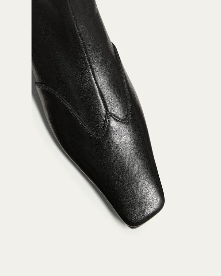 Nevada Stretch Leather Ankle Booties - Image 8