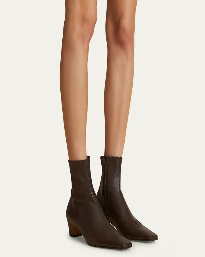 Nevada Stretch Leather Ankle Booties - Image 9