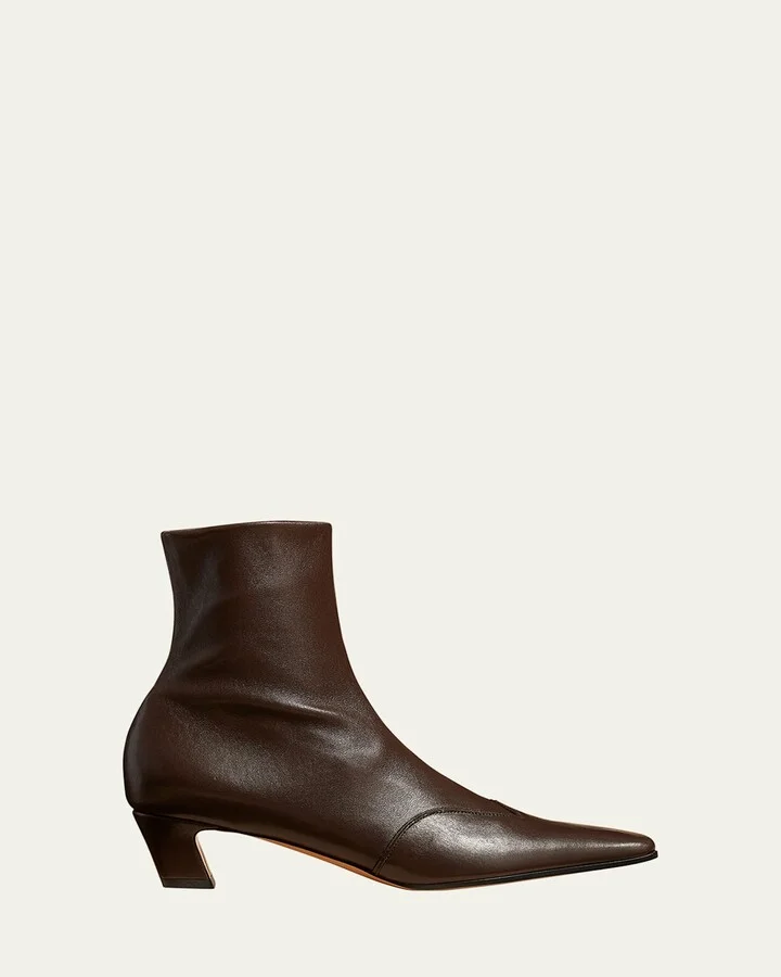 Nevada Stretch Leather Ankle Booties