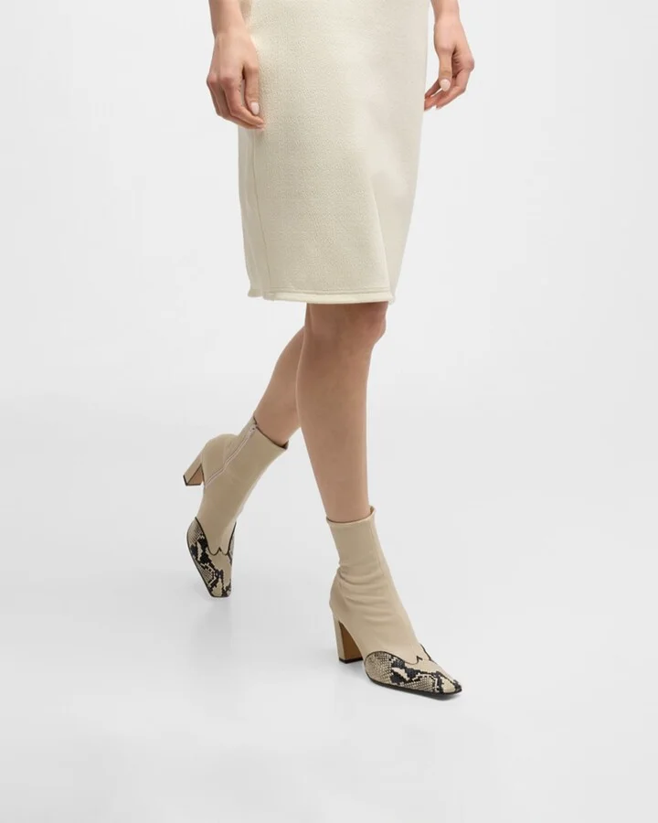 Nevada Stretch Leather Ankle Boots - Image 2