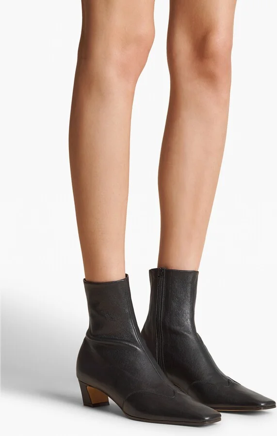 Nevada Stretch Low Boot in Black Nappa Leather - Image 5