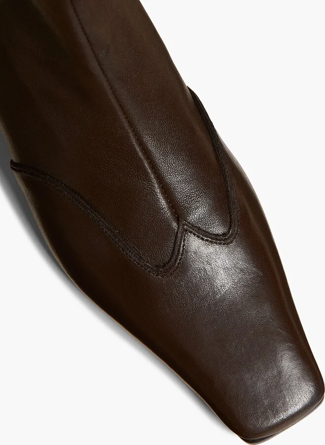 Nevada Stretch Low Boot in Dark Brown Nappa Leather - Image 4