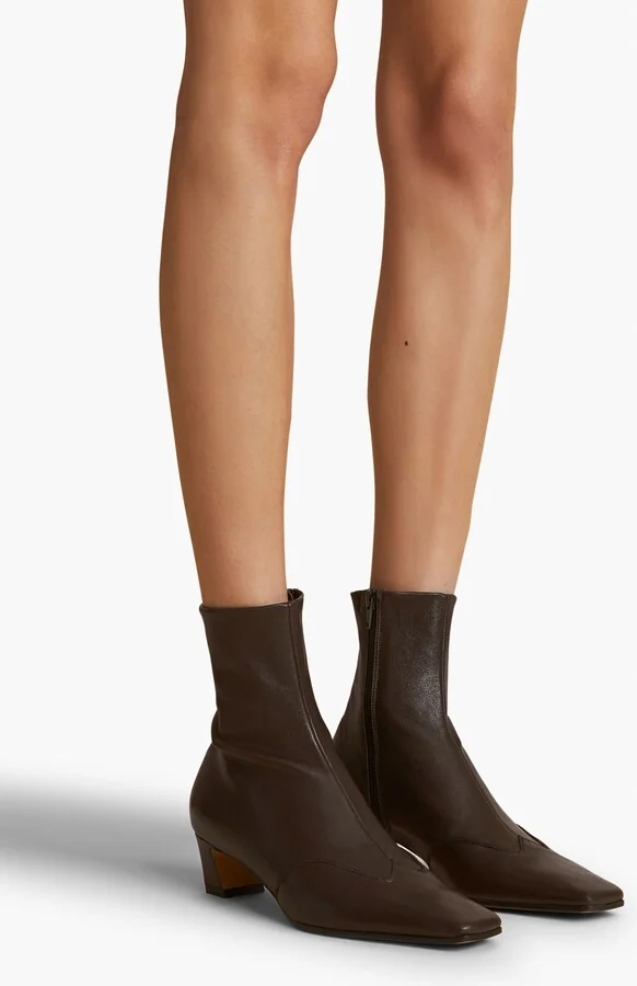 Nevada Stretch Low Boot in Dark Brown Nappa Leather - Image 5