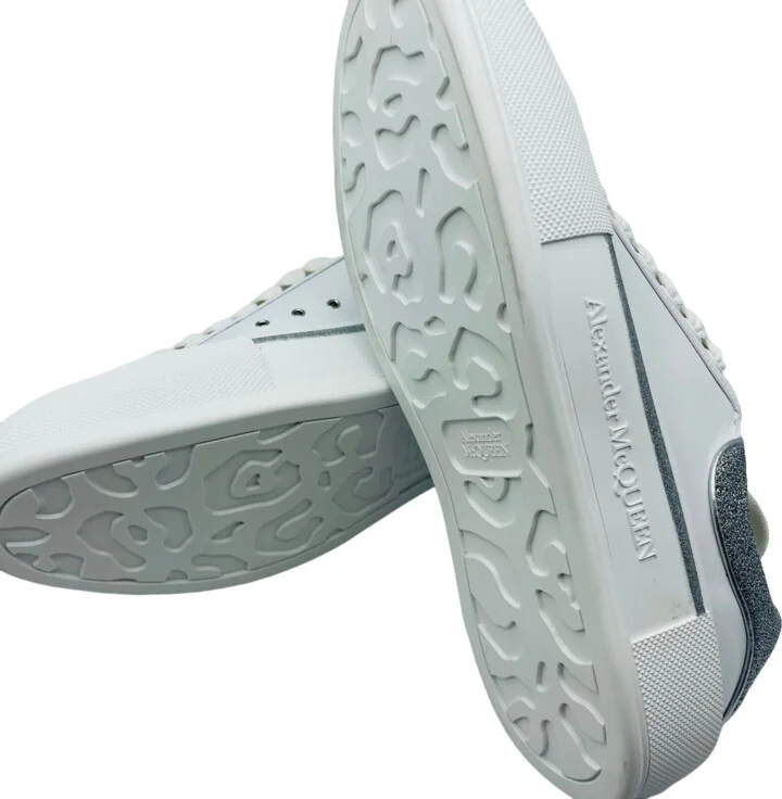 New Alexander McQueen Men's Ivory Leather Sneakers EU 43/US 10 - Image 6