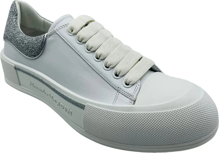 New Alexander McQueen Men's Ivory Leather Sneakers EU 43/US 10