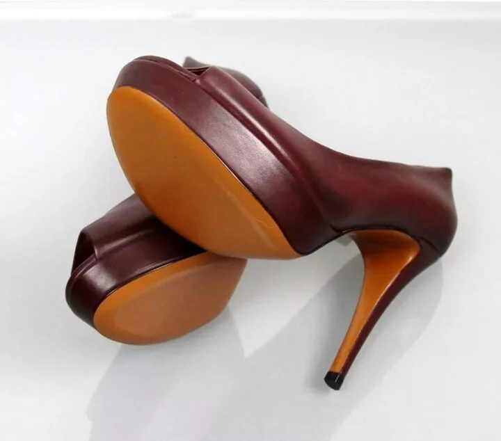 New Authentic GUCCI Betty Open-Toe Platform Pump SHOES Plum 8.5 - Image 8