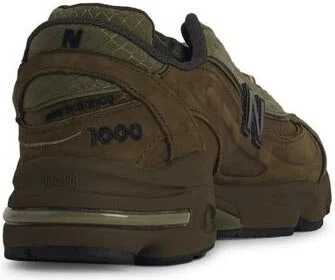 New Balance '1000' Green Leather Blend Sneakers - Image 3