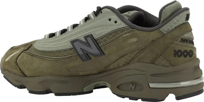New Balance '1000' Green Leather Blend Sneakers - Image 3