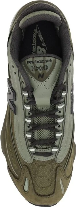 New Balance '1000' Green Leather Blend Sneakers - Image 7