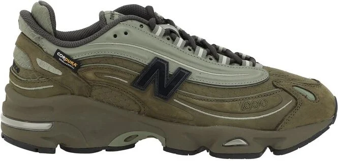 New Balance '1000' Green Leather Blend Sneakers