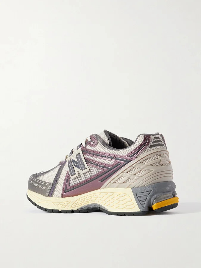 New Balance - 1906 Metallic Faux Leather-trimmed Mesh Sneakers - Purple - Image 3