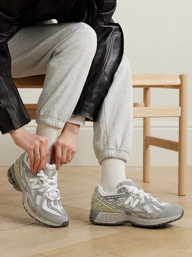 New Balance - 1906 Rubber-trimmed Faux Leather And Mesh Sneakers - Gray - Image 2