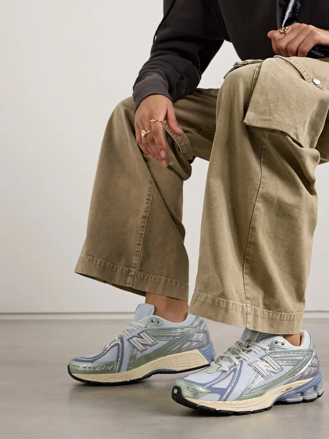 New Balance - 1906r Metallic Leather-trimmed Mesh And Suede Sneakers - Blue - Image 2
