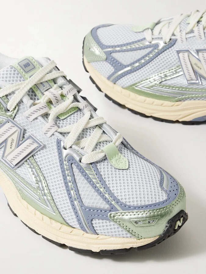 New Balance - 1906r Metallic Leather-trimmed Mesh And Suede Sneakers - Blue - Image 4