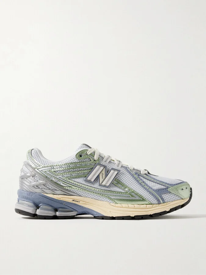 New Balance - 1906r Metallic Leather-trimmed Mesh And Suede Sneakers - Blue