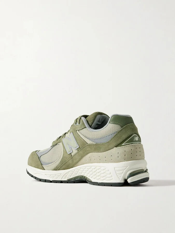 New Balance - 2002r Leather-trimmed Mesh And Suede Sneakers - Green - Image 3