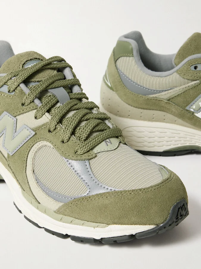 New Balance - 2002r Leather-trimmed Mesh And Suede Sneakers - Green - Image 4