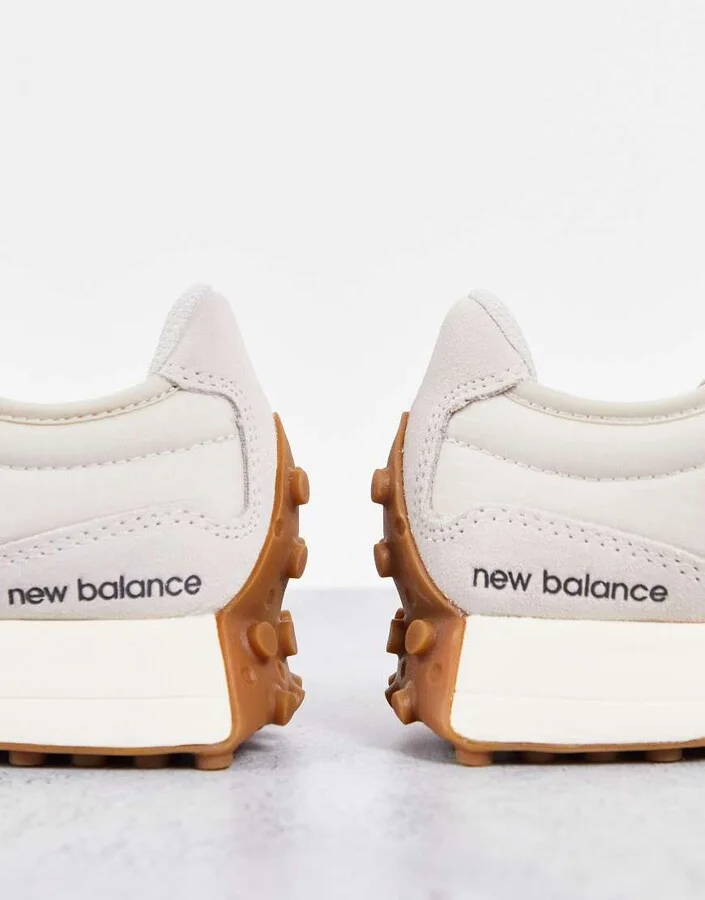 New Balance 327 sneakers in off-white with leopard print detail - Image 2