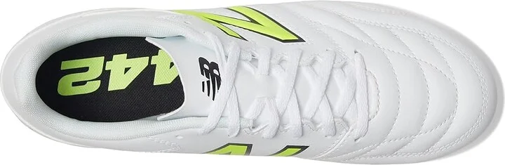 New Balance 442 Academy FG V2 Soccer Cleats Men's Soccer Shoes White/Energy Red/Hi-Lite : 7.5 D - Medium, Synthetic - Image 2