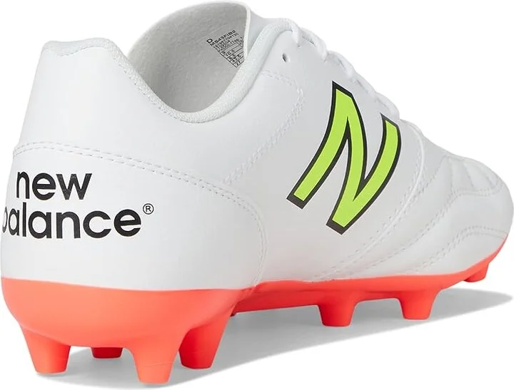 New Balance 442 Academy FG V2 Soccer Cleats Men's Soccer Shoes White/Energy Red/Hi-Lite : 7.5 D - Medium, Synthetic - Image 4