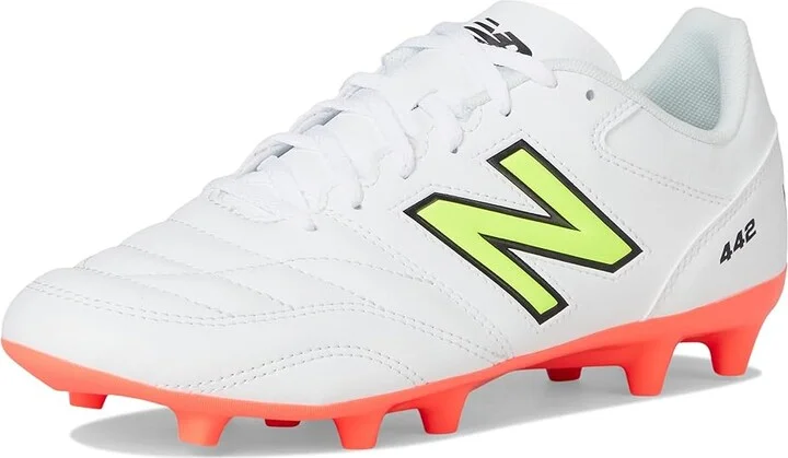 New Balance 442 Academy FG V2 Soccer Cleats Men's Soccer Shoes White/Energy Red/Hi-Lite : 7.5 D - Medium, Synthetic - Image 5