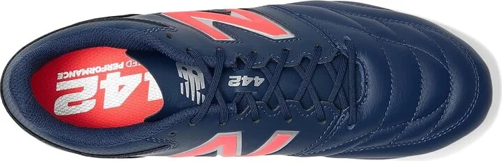 New Balance 442 Team FG V2 Soccer Cleats Men's Soccer Shoes NB Navy/Silver/Energy Red : 7 D - Medium, Textile - Image 2
