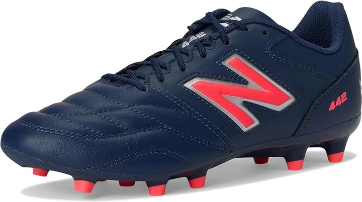 New Balance 442 Team FG V2 Soccer Cleats Men's Soccer Shoes NB Navy/Silver/Energy Red : 7 D - Medium, Textile - Image 5