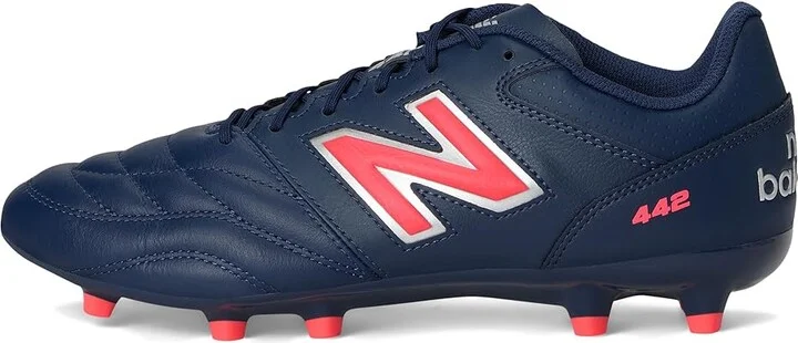 New Balance 442 Team FG V2 Soccer Cleats Men's Soccer Shoes NB Navy/Silver/Energy Red : 7 D - Medium, Textile - Image 6