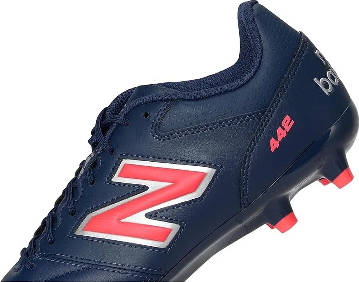 New Balance 442 Team FG V2 Soccer Cleats Men's Soccer Shoes NB Navy/Silver/Energy Red : 7 D - Medium, Textile - Image 7