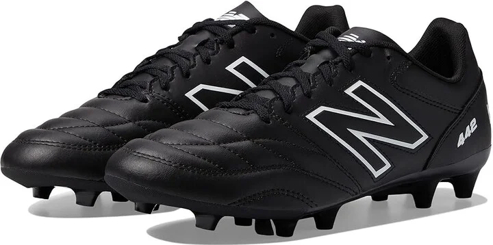 New Balance 442 V2 Academy FG Soccer Cleats Men's Shoes Black/White : 6.5 D - Medium, Synthetic