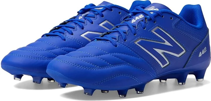 New Balance 442 V2 Team FG Soccer Cleats Men's Shoes Blue/White : 6.5 D - Medium, Leather