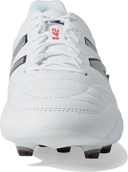 New Balance 442 V2 Team FG Soccer Cleats Men's Shoes White/Black : 6.5 D - Medium, Leather - Image 5