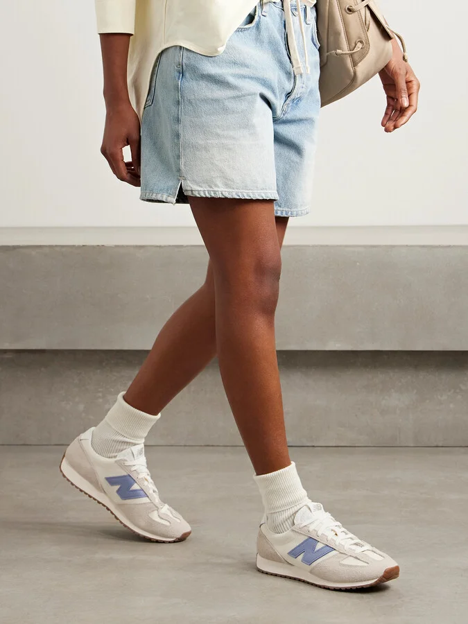 New Balance - 471 Leather And Shell-trimmed Suede And Mesh Sneakers - White - Image 2