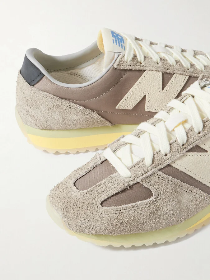 New Balance - 471 Suede- And Leather-trimmed Canvas Sneakers - Brown - Image 4