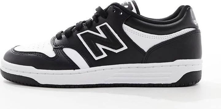 New Balance 480 sneakers in black and white - Image 2