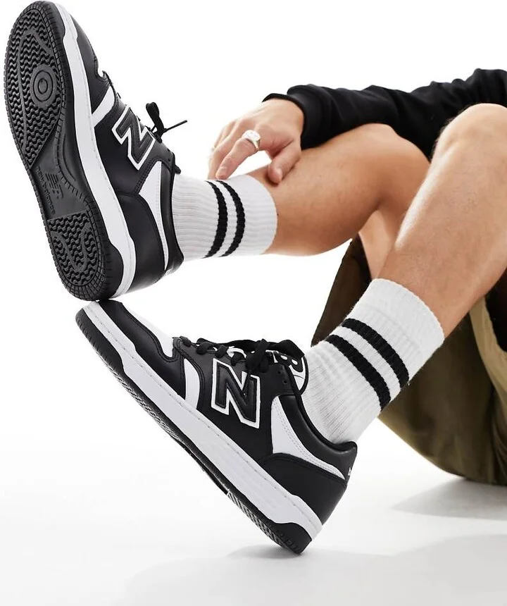 New Balance 480 sneakers in black and white - Image 3