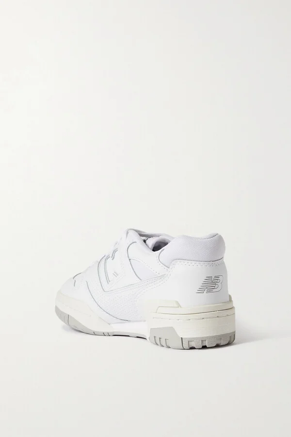 New Balance - 550 Mesh-trimmed Leather Sneakers - White - Image 3