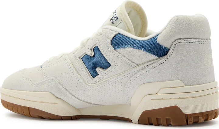 New Balance 550 Panelled Brushed-suede and Denim Trainers - Image 2