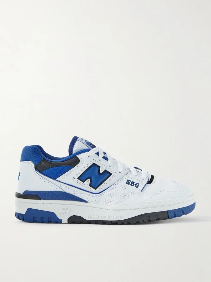 New Balance - 550 Rubber And Mesh-trimmed Leather Sneakers - White