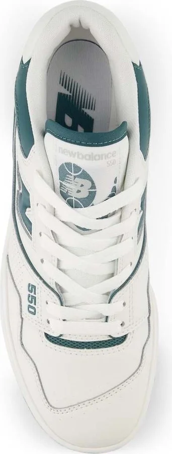 New Balance 550 sneakers in cream with teal details - Image 2